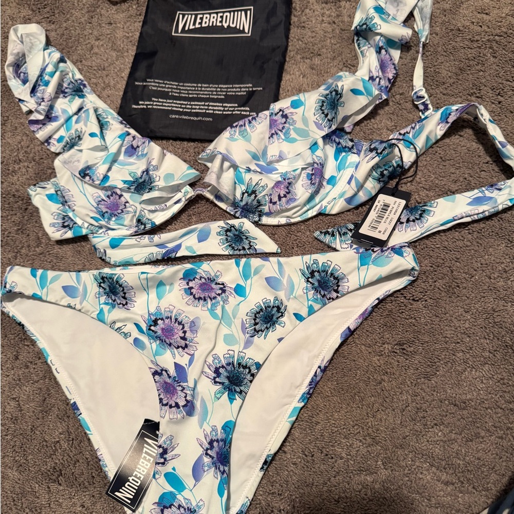 Vilebrequin Blue and Purple Floral Bikini